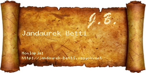 Jandaurek Betti névjegykártya